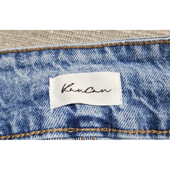 KanCan Two Tone Colorblock Straight Leg Jeans Blue Split Wash Size 5 26 - Picture 8 of 9